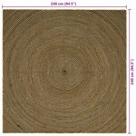 vidaXL Tapis Naturel et Noir 240 x 240 cm Jute