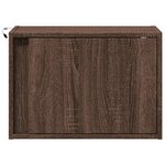 vidaXL Table de chevet murale avec lumières LED chêne marron