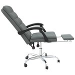 vidaXL Fauteuil inclinable de bureau Gris foncé Tissu