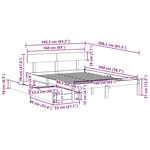 vidaXL Cadre de lit sans matelas 160x200 cm bois massif de pin