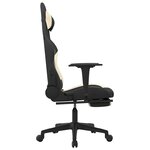vidaXL Chaise de jeu de massage avec repose-pied Noir et crème Tissu