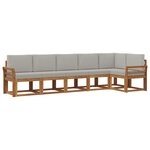 vidaXL Ensemble de canapés d'extérieur 6 pc Naturel et gris clair