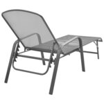 vidaXL Chaise longue acier anthracite