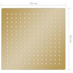 vidaXL Pomme de douche pluie Acier inoxydable 25x25 cm Carrée Doré