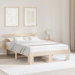 vidaXL Cadre de lit avec tête de lit 160x200 cm Bois massif pin