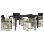 vidaXL Ensemble de salle à manger pour jardin 5 Pièces Gris clair