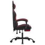 vidaXL Chaise de jeu avec repose-pied Noir/rouge bordeaux Similicuir