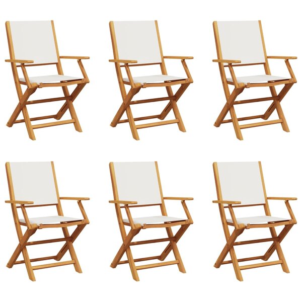 vidaXL Chaises de jardin pliantes lot de 6 tissu et bois massif
