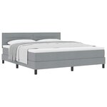 vidaXL Lit à ressorts avec matelas Gris clair 180 x 200 cm tissu