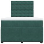 vidaXL Sommier à lattes de lit et matelas Vert foncé 120x200cm Velours