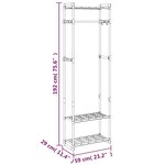 vidaXL Porte-vêtements à 3 niveaux Argenté 59x29x192 cm Aluminium