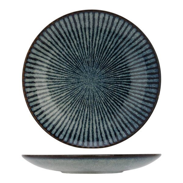 Cosy & Trendy Assiette à dessert motif de rayures Atlantis 6 Pièces bleu