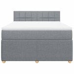 vidaXL Sommier à lattes de lit avec matelas Gris clair 160x200cm Tissu