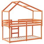 vidaXL Lit superposé avec toit cire marron 90x200cm bois de pin massif
