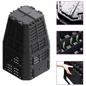 vidaXL Composteur de jardin Noir 93 3x93 3x146 cm 1000 L