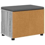 vidaXL Banc d'entrée avec coussin Gris Sonoma 60 x 38 x 46 cm