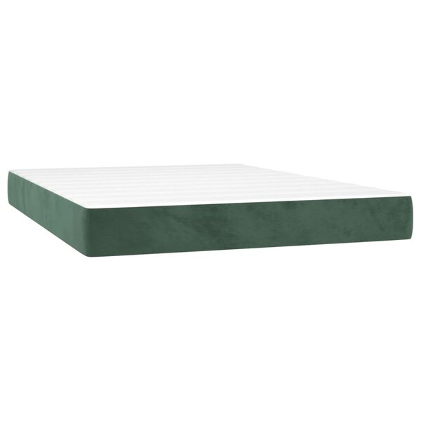 vidaXL Matelas de lit à ressorts ensachés fermeté moyenne Vert foncé 140x190x20 cm