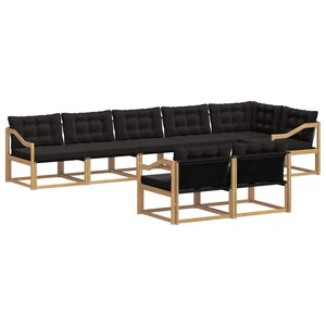 vidaXL Ensemble de canapés d'extérieur 8 pc Blanc et noir