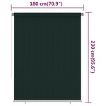 vidaXL Store roulant d'extérieur 180x230 cm Vert foncé PEHD