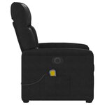 vidaXL Fauteuil inclinable de massage électrique noir tissu microfibre