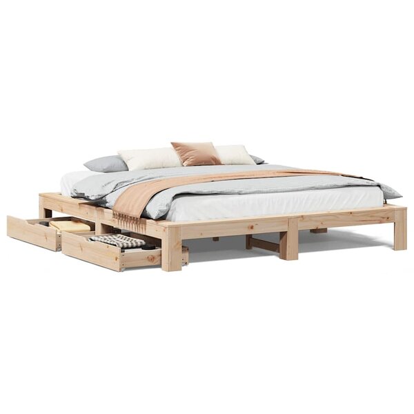 vidaXL Cadre de lit sans matelas 200x200 cm bois massif de pin