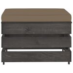 vidaXL Salon de jardin 3 Pièces avec coussins Bois imprégné de gris