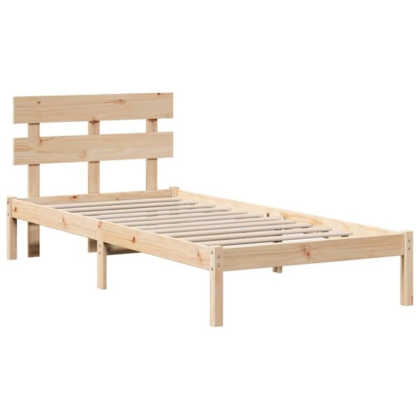 vidaXL Cadre de lit Marron 90 x 190 cm Bois de pin massif