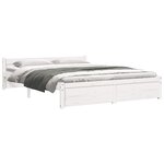 vidaXL Cadre de lit sans matelas blanc bois massif 135x190 cm