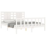 vidaXL Cadre de lit sans matelas blanc bois de pin massif
