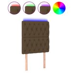 vidaXL Tête de lit à LED Marron foncé 80x7x118/128 cm Tissu