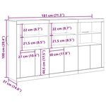 vidaXL Buffet avec lumières LED Bois ancien 181 5 x 37 x 100 cm