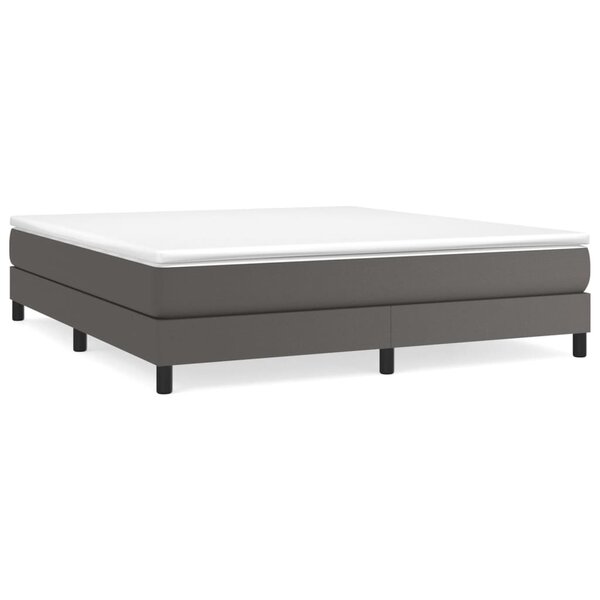 vidaXL Sommier à lattes de lit avec matelas Gris 160x200 cm Similicuir