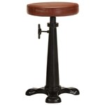 vidaXL Tabourets de bar lot de 2 marron cuir véritable et fonte