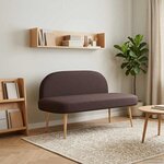 vidaXL Banc rembourré avec dossier Marron foncé 110 x 60 x 76 cm