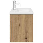 vidaXL Meuble lavabo avec bassin et robinet intégrés chêne artisanal