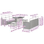 vidaXL Ensemble de canapé de jardin avec coussin 9 Pièces Noir