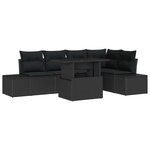 vidaXL Ensemble de canapé de jardin 6 Pièces Noir Poly rotin