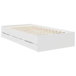 vidaXL Cadre de lit avec tiroir Blanc 100 x 200 cm Bois Ingénierie