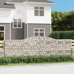 vidaXL Paniers à gabions arqués 5 Pièces 400x50x120/140 cm Fer galvanisé