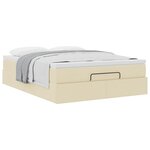 VidaXL Cadre de lit ottoman avec matelas crème 140x200 cm tissu