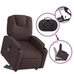 vidaXL Fauteuil inclinable de massage Marron foncé Tissu