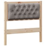 vidaXL Tête de lit Autre Marron et taupe 75 cm Bois massif en pin