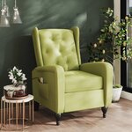 vidaXL Fauteuil de massage inclinable vert clair velours