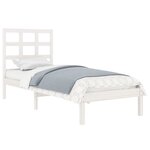 vidaXL Cadre de lit sans matelas blanc 90x200 cm bois massif