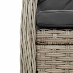 vidaXL Ensemble à manger de jardin 3Pièces coussins gris clair poly rotin