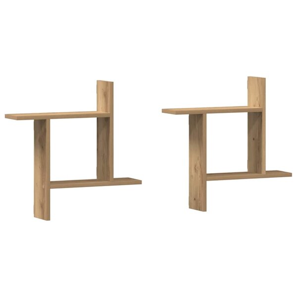vidaXL Étagères murales 2 Pièces chêne artisanal bois d'ingénierie