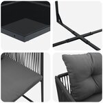 Ensemble de Salle à Manger de Jardin de 12 Pièces avec Coussins en Acier et Poly Rattan