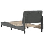 vidaXL Cadre de lit avec LED sans matelas gris foncé 90x190 cm tissu