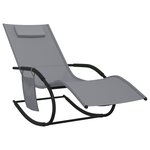 vidaXL Chaise longue à bascule gris acier et textilène