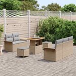 vidaXL Ensemble de canapé de jardin 8 Pièces Beige et Gris clair